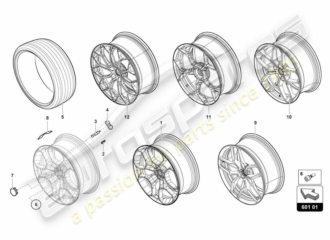 schéma de pièce contenant le numéro de pièce 4t0601017aq
