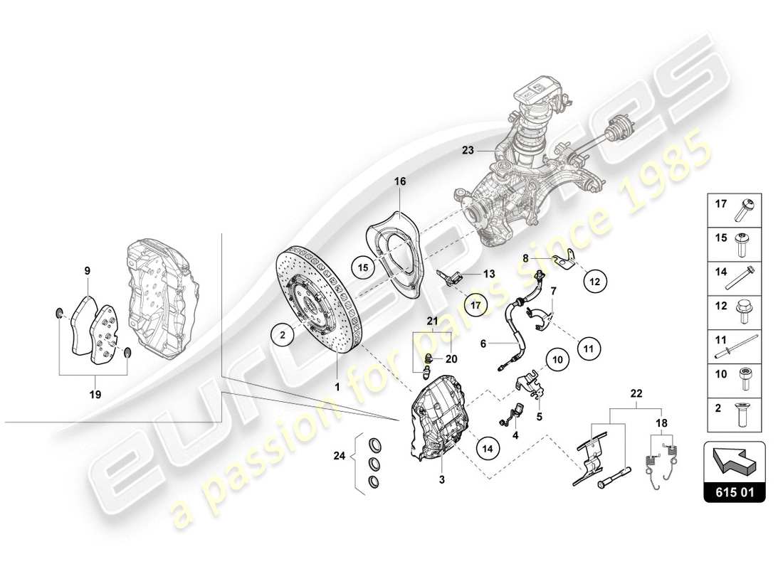schéma de pièce contenant le numéro de pièce 4t0615105dg