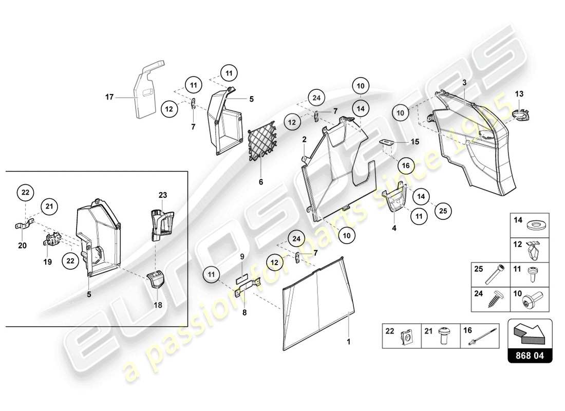 un schéma de pièces du catalogue de pièces Lamborghini LP740-4 S ROADSTER (2021)
