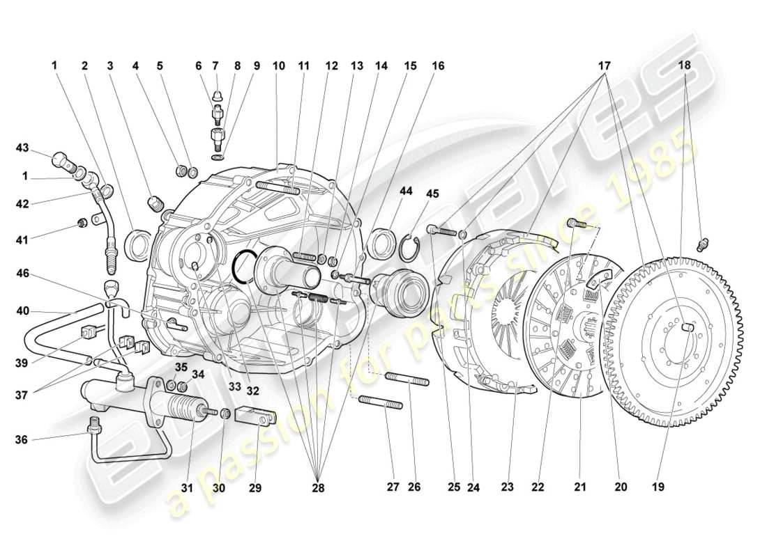 lamborghini murcielago coupe (2003) accouplement à droite schéma des pièces