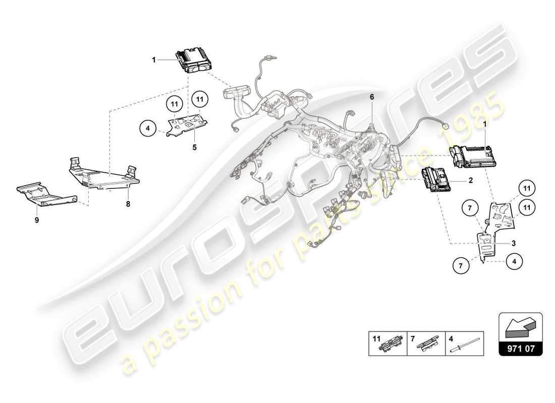 lamborghini lp610-4 avio (2017) unité de commande du moteur schéma des pièces