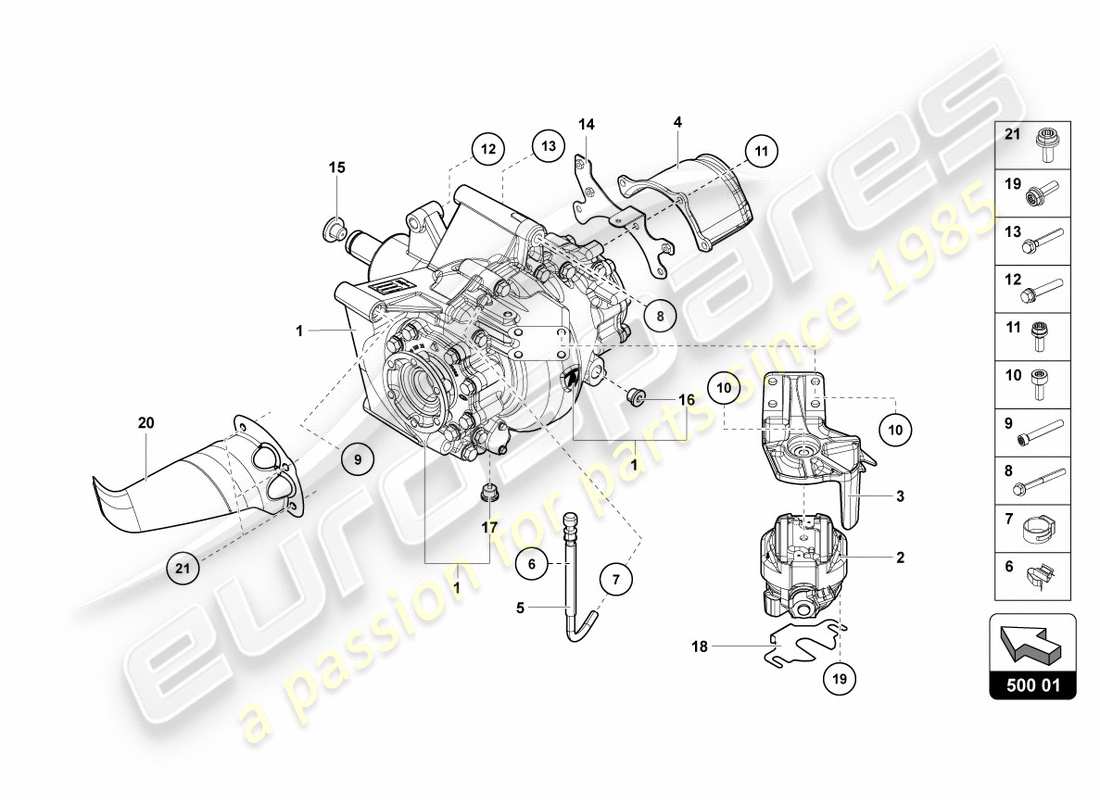 lamborghini 2012 (lp700-4 coupe)) différentiel arrière schéma des pièces