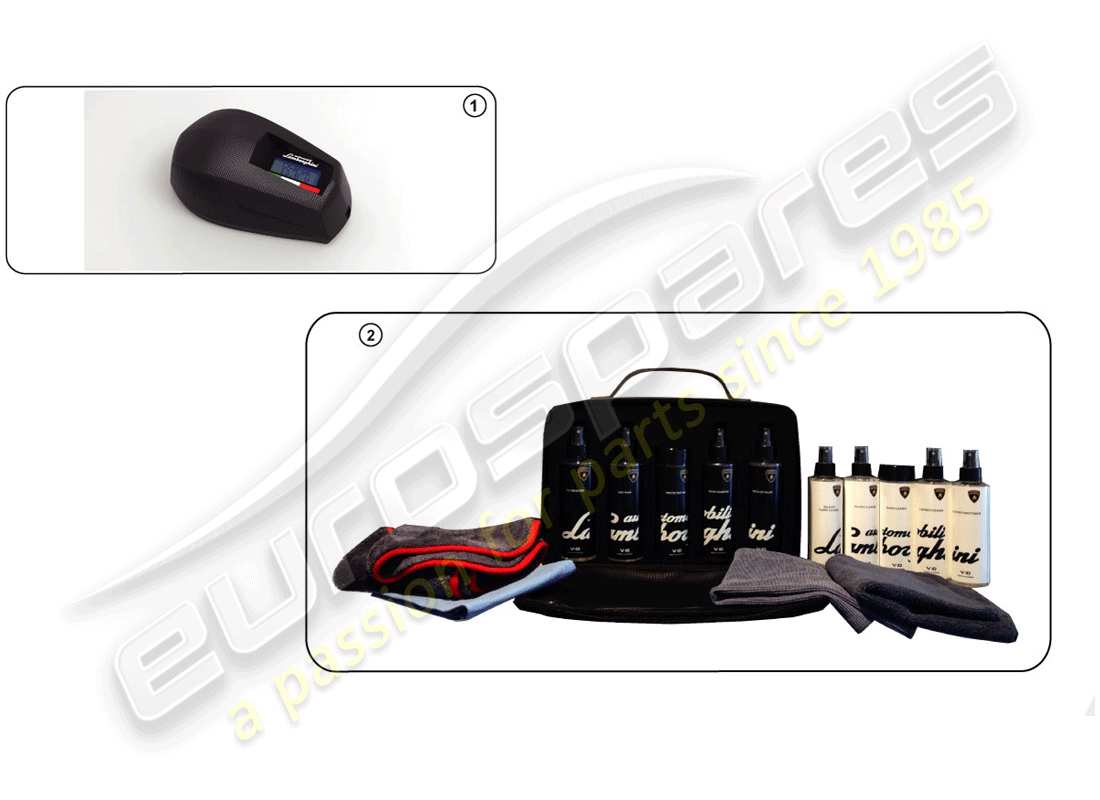 lamborghini accessories (lp610-4 coupe) ensemble d'agents de nettoyage schéma des pièces