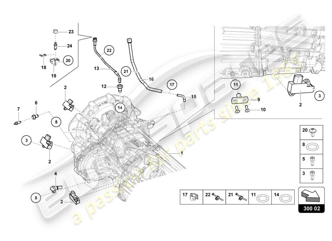 lamborghini lp740-4 s coupe (2021) diagramme des pièces des capteurs