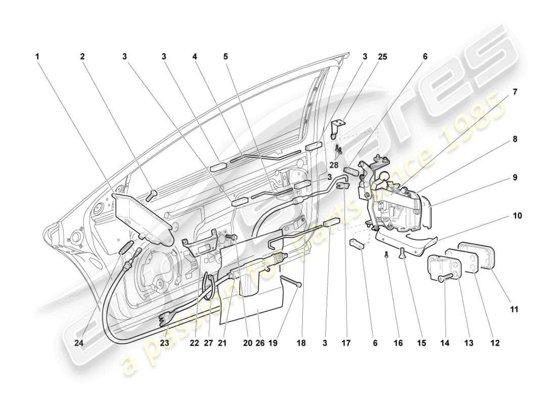 un schéma de pièces du catalogue de pièces lamborghini murcielago coupe (2005)