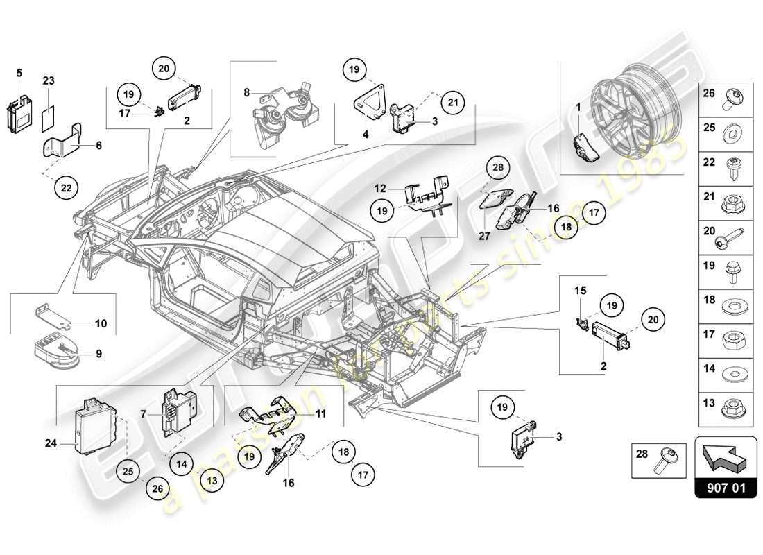 lamborghini 2014 (lp720-4 coupe 50) schéma des pièces électriques