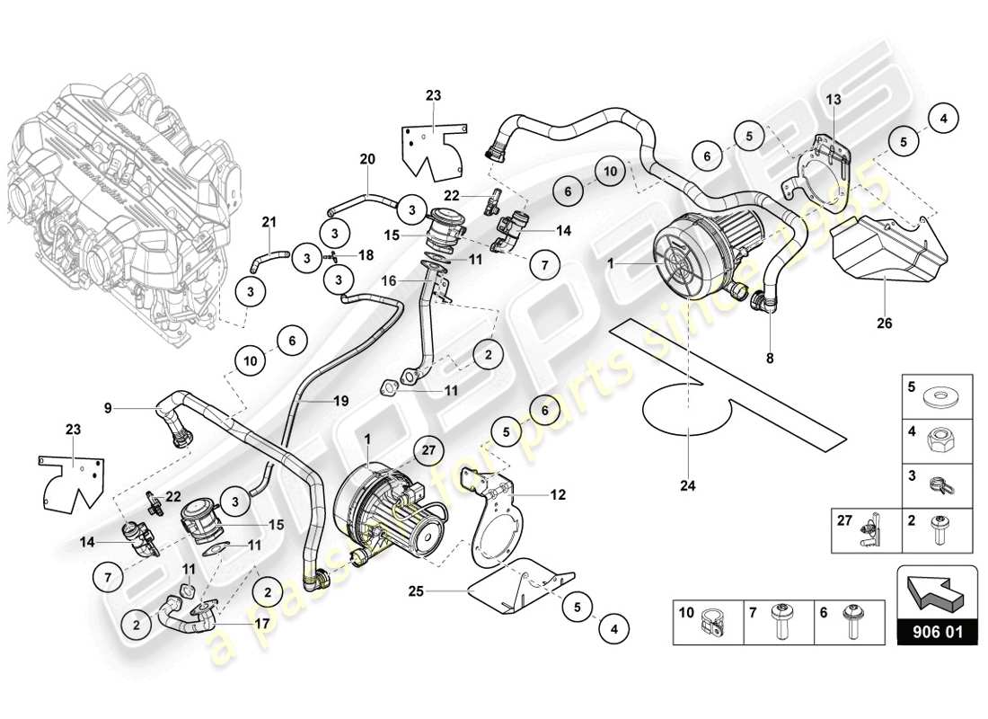 lamborghini lp720-4 coupe 50 (2014) pompe à air secondaire schéma des pièces