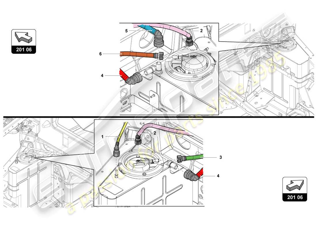 lamborghini 2014 (lp720-4 coupe 50) système d'alimentation en carburant schéma des pièces