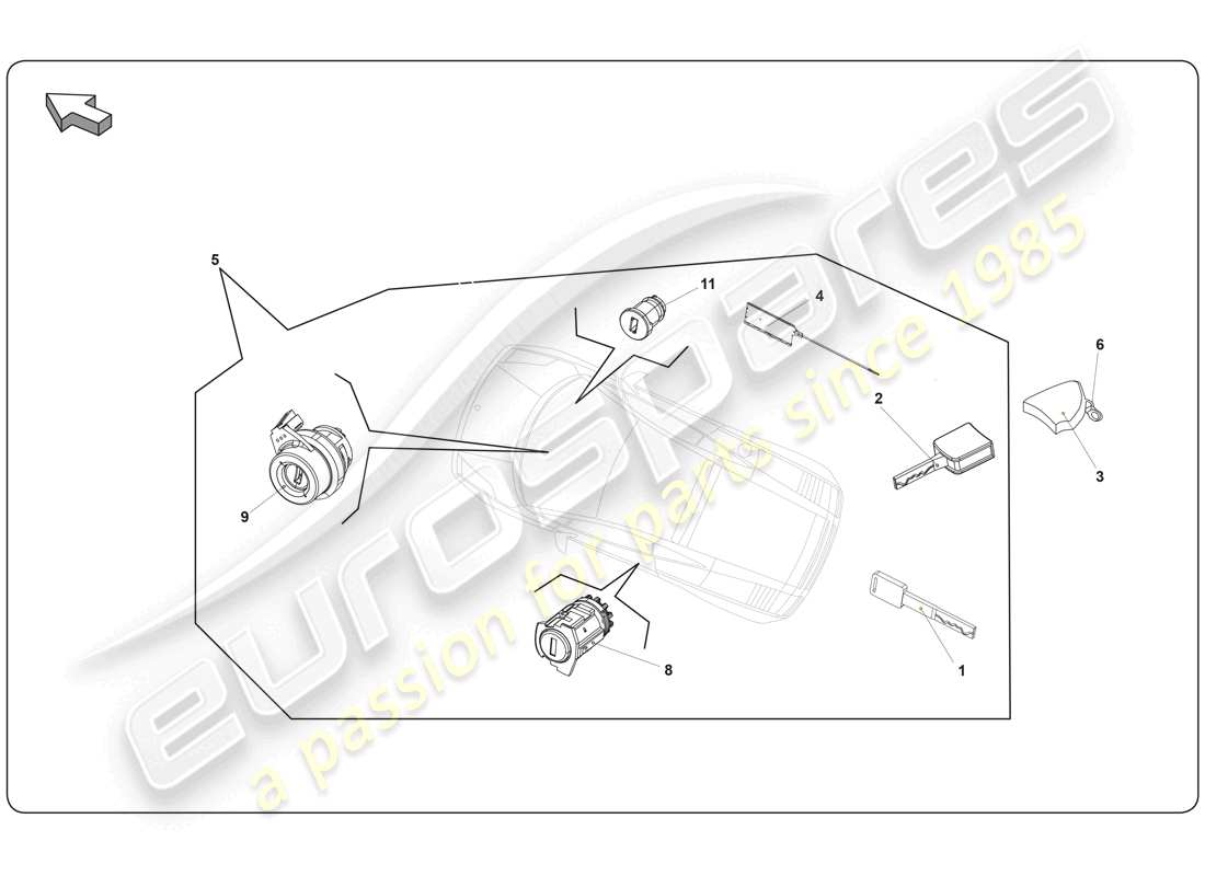 lamborghini super trofeo (2009-2014) intérieur schéma des pièces