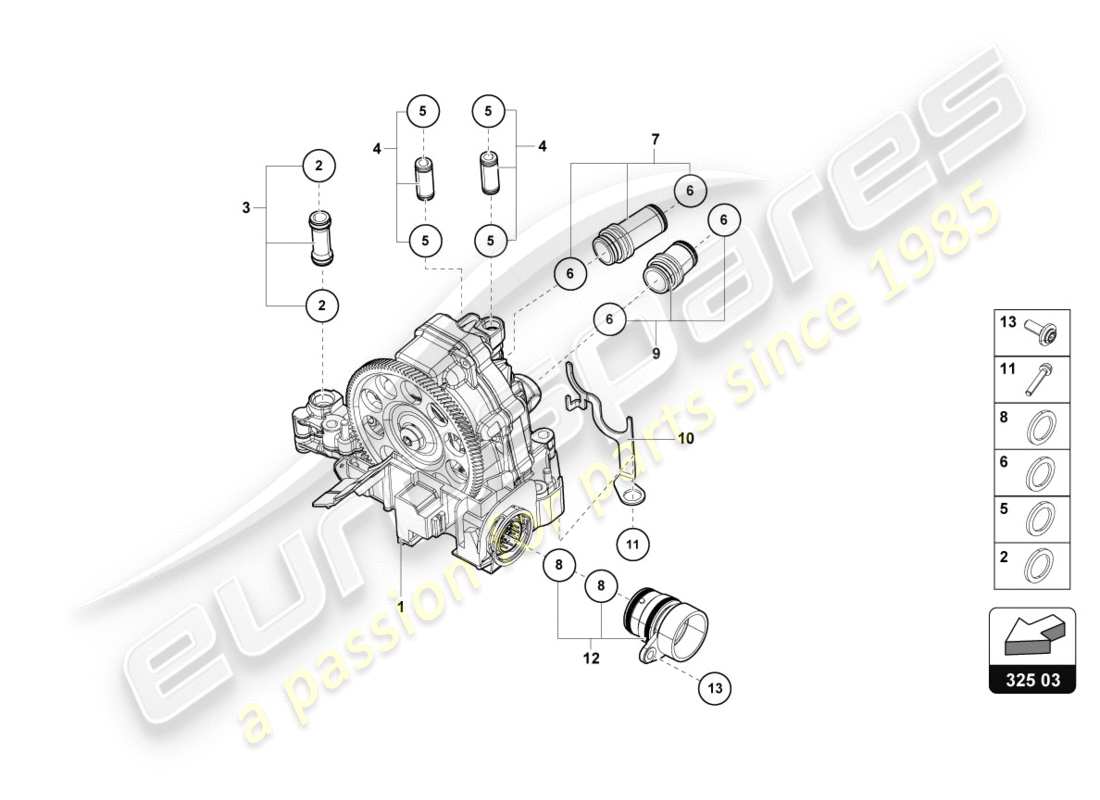 lamborghini lp610-4 avio (2016) unité de commande hydraulique schéma des pièces