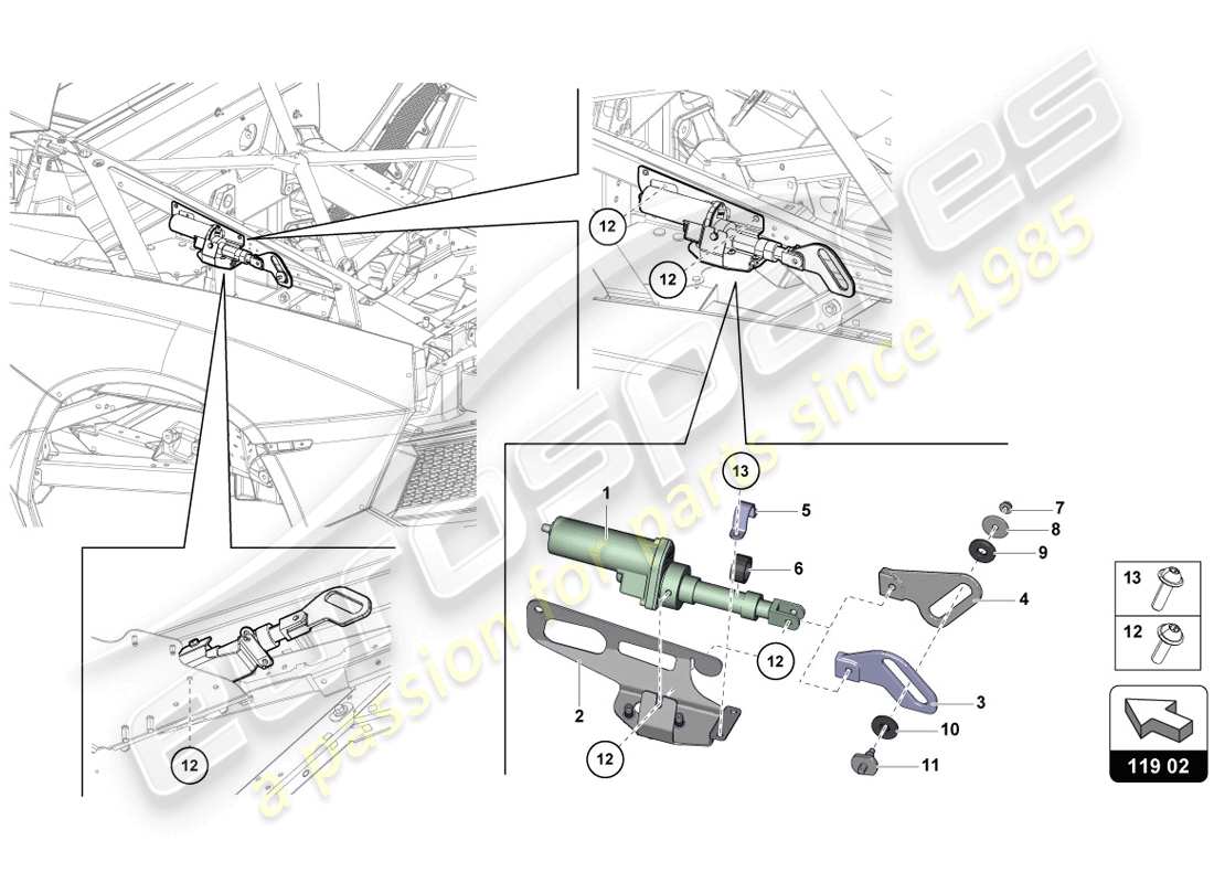 lamborghini lp720-4 coupe 50 (2014) moteur pour déflecteur de vent schéma des pièces