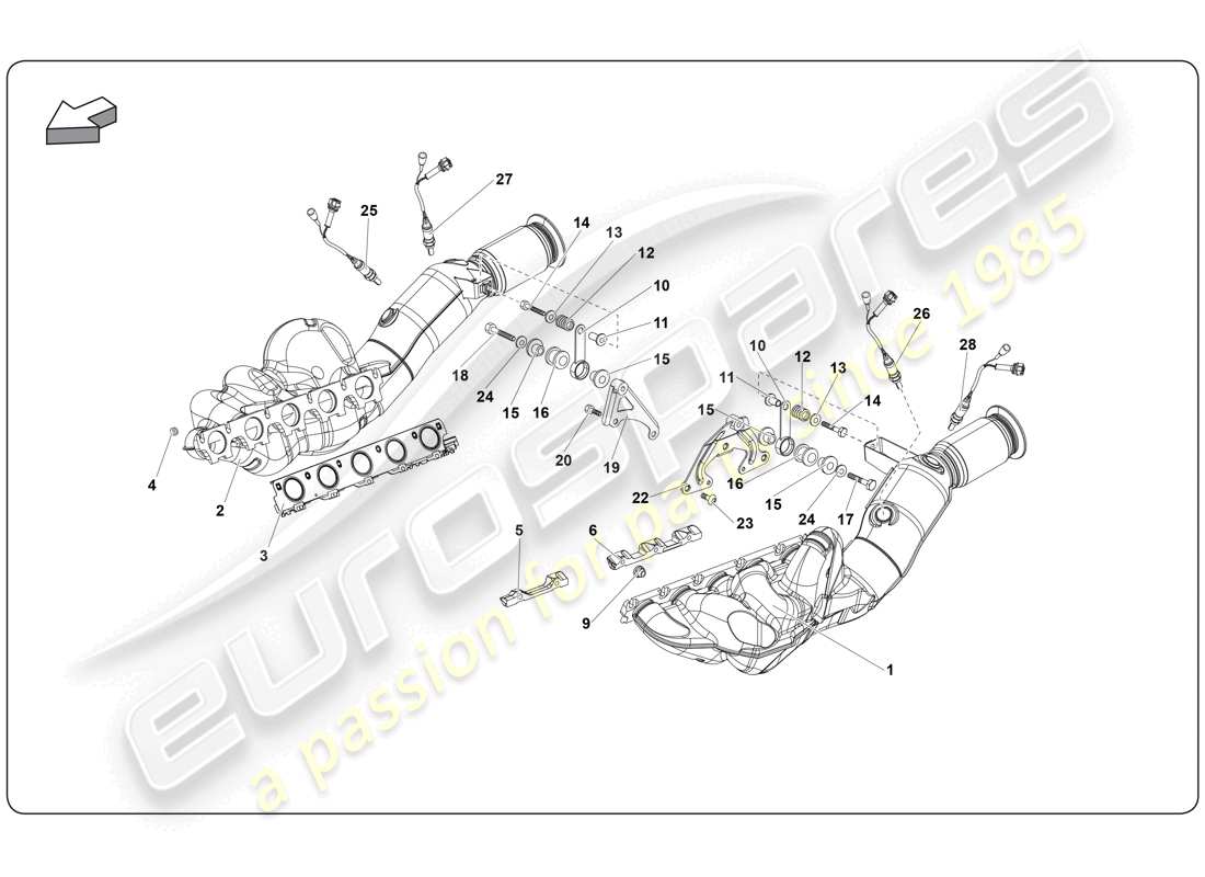 lamborghini super trofeo (2009-2014) silencieux schéma des pièces