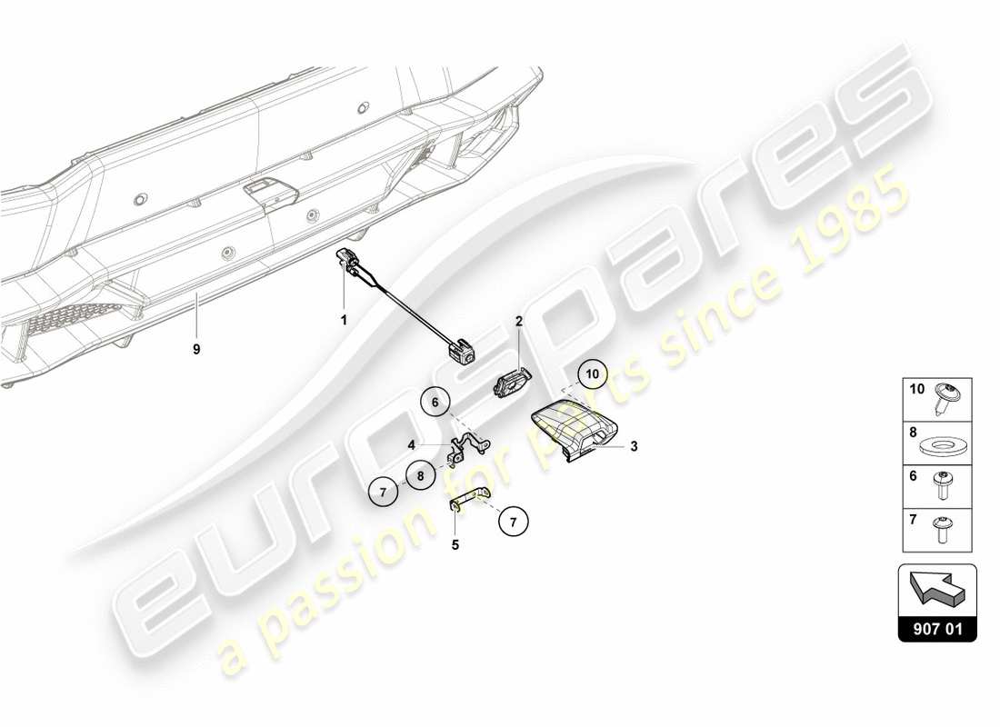 lamborghini lp610-4 avio (2017) caméra de recul schéma des pièces