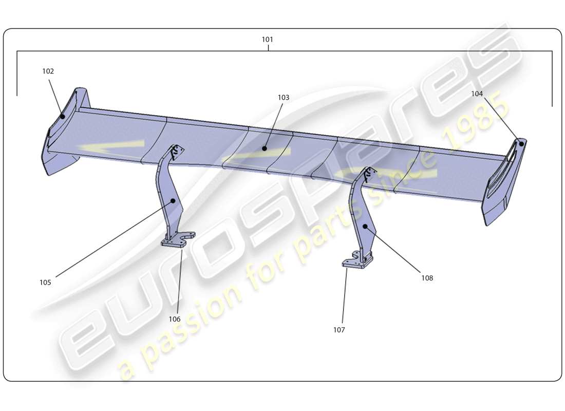 lamborghini super trofeo (2009-2014) capot moteur schéma des pièces