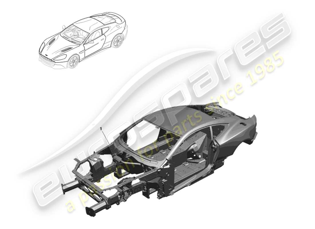 aston martin vanquish (2014) corps en diagramme de partie blanche