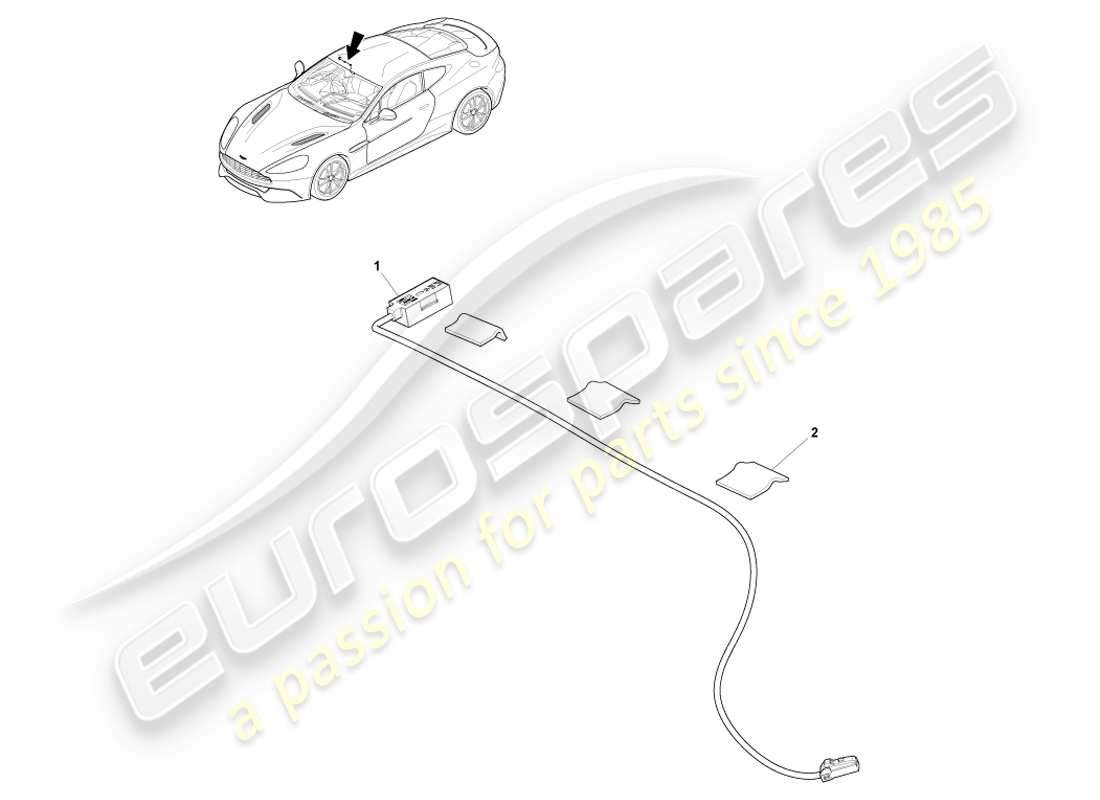 aston martin vanquish (2014) diagramme des pièces du microphone