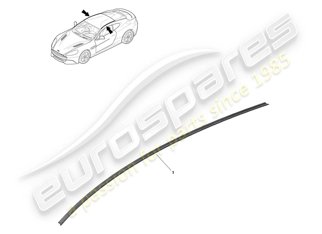 aston martin vanquish (2013) coupe-froid d'ouverture de toit, diagramme de pièce volante