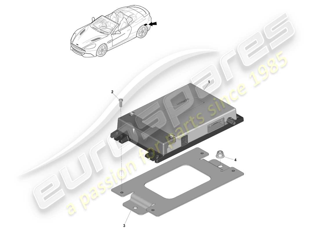 aston martin vanquish (2014) module de navigation, diagramme de pièce volante