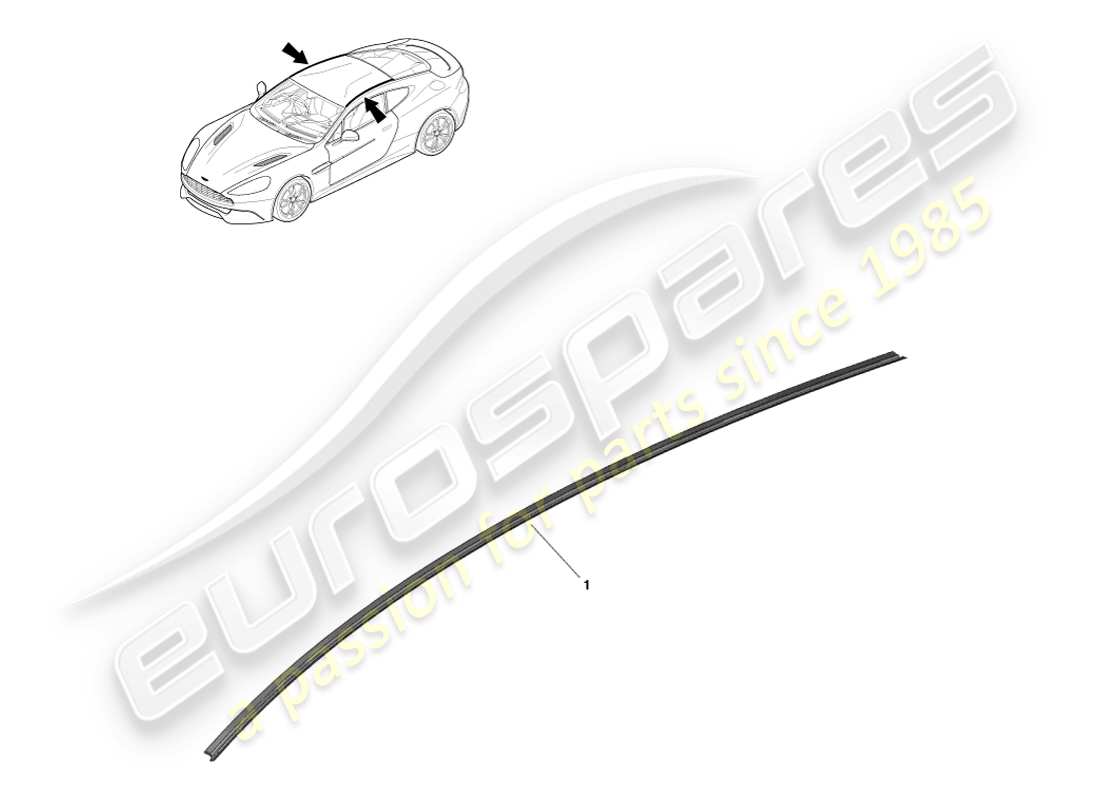 aston martin vanquish (2014) coupe-froid d'ouverture de toit, diagramme de pièce volante