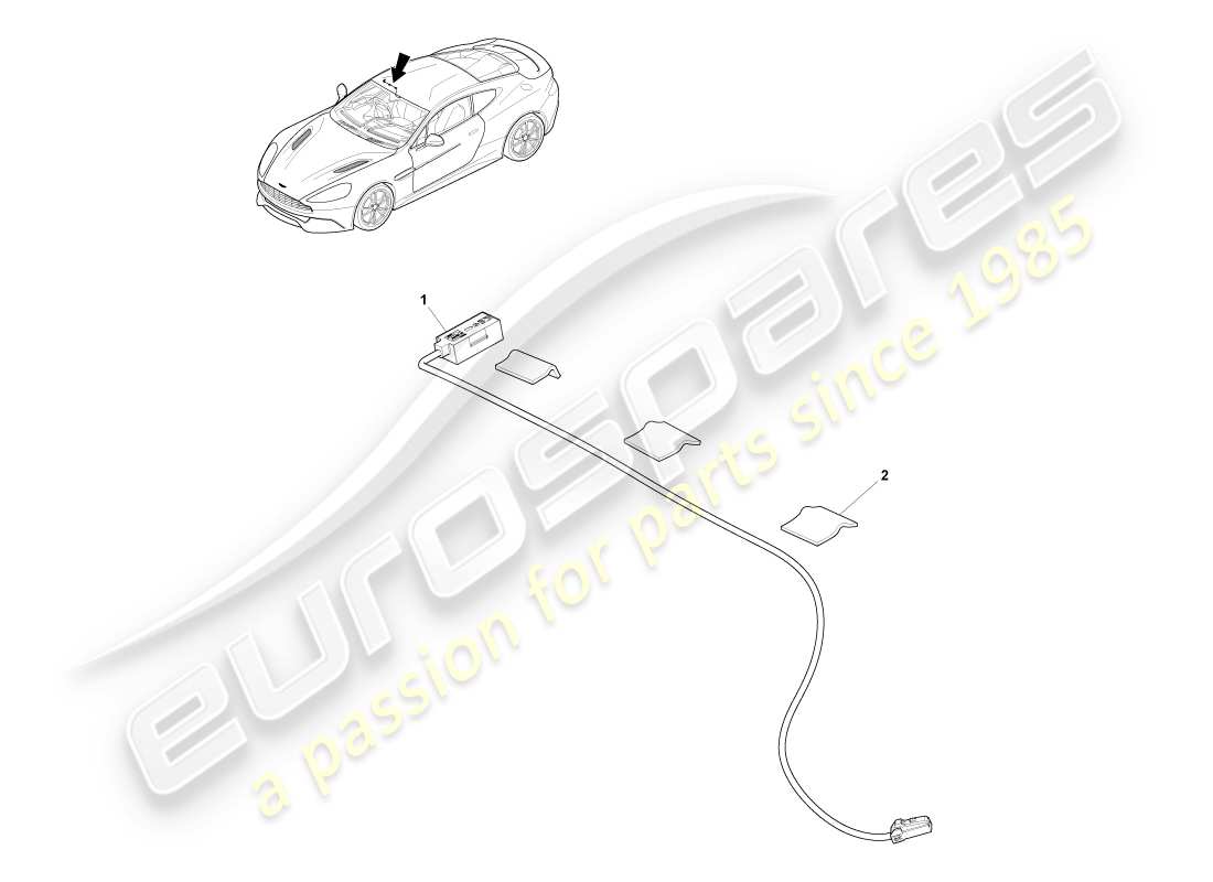 aston martin vanquish (2013) diagramme des pièces du microphone