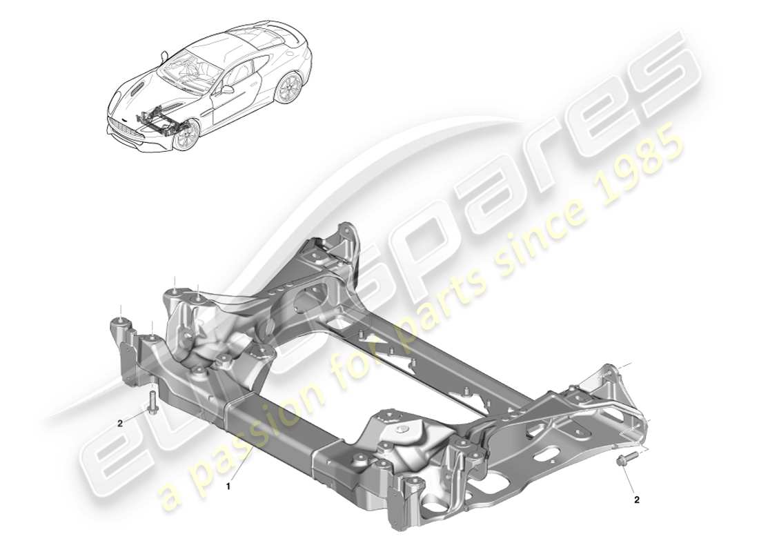 aston martin vanquish (2014) diagramme des pièces du sous-châssis avant