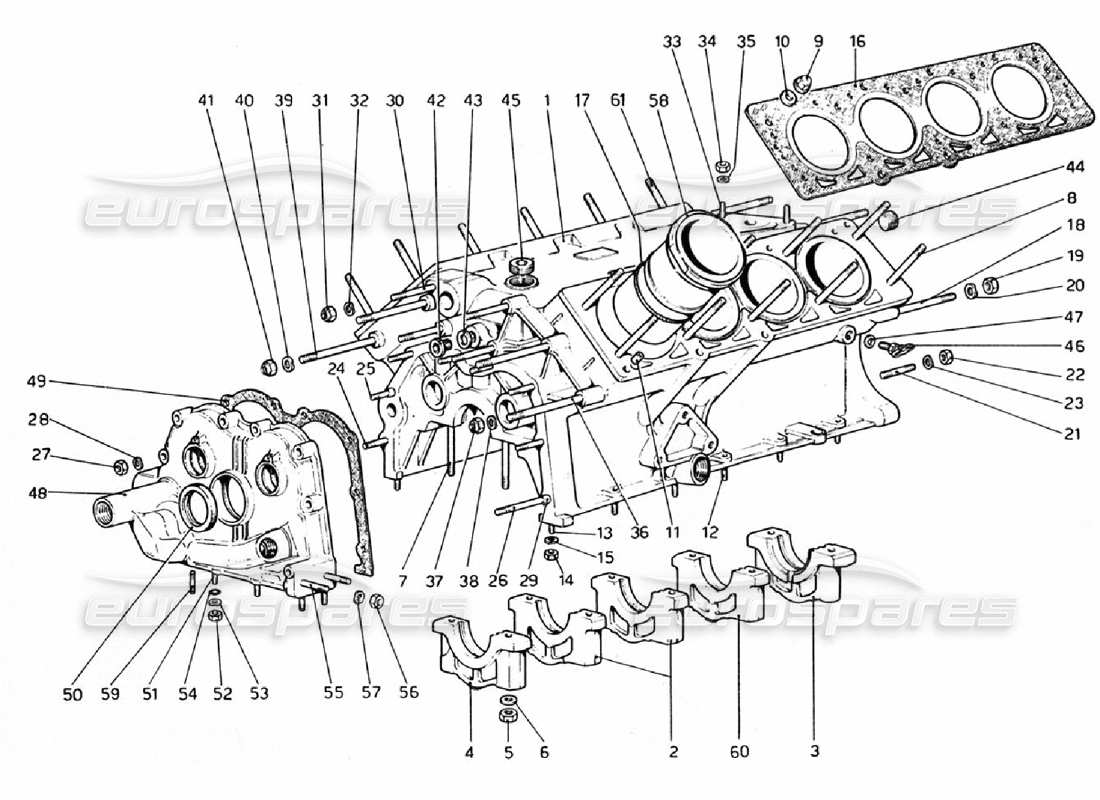 ferrari 308 gtb (1976) carter moteur schéma des pièces