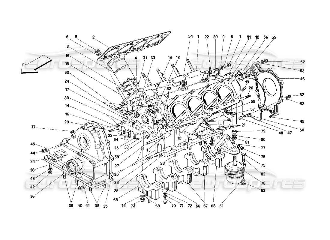 ferrari 348 (2.7 motronic) carter moteur schéma des pièces