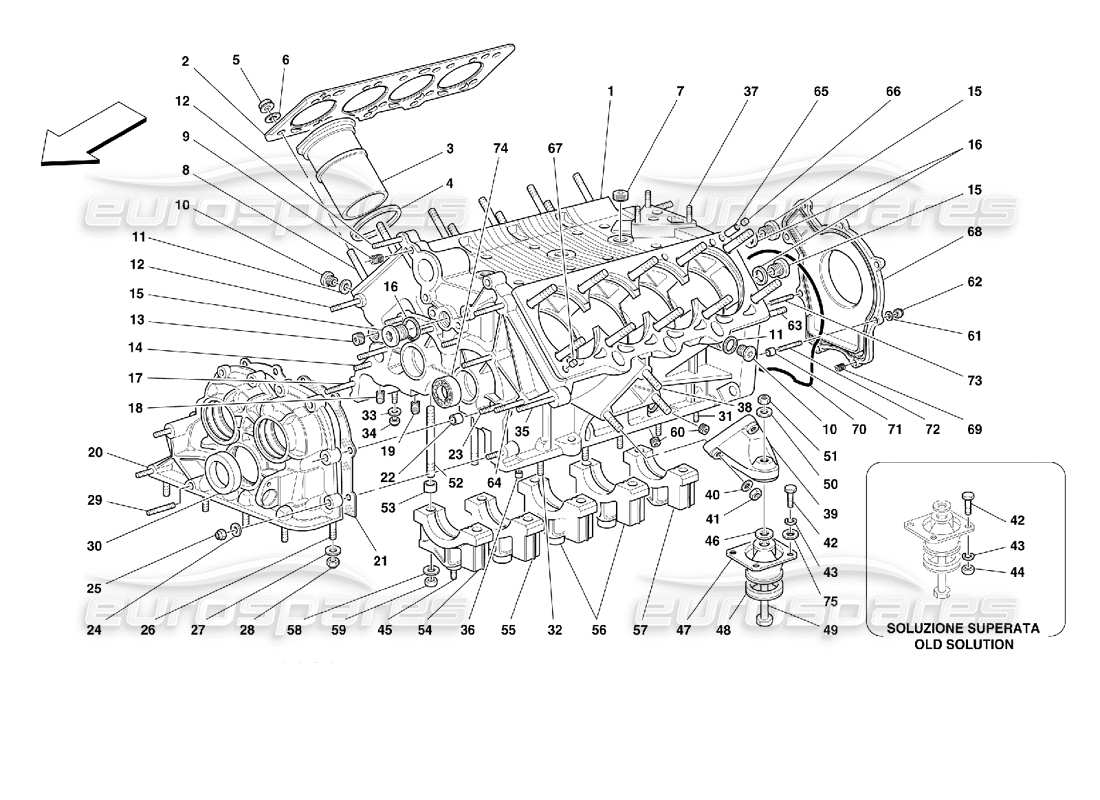 ferrari 355 (2.7 motronic) carter moteur schéma des pièces
