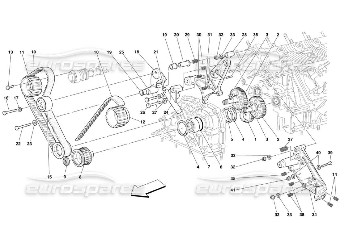 ferrari 360 challenge stradale synchronisation - diagramme des pièces de commandes
