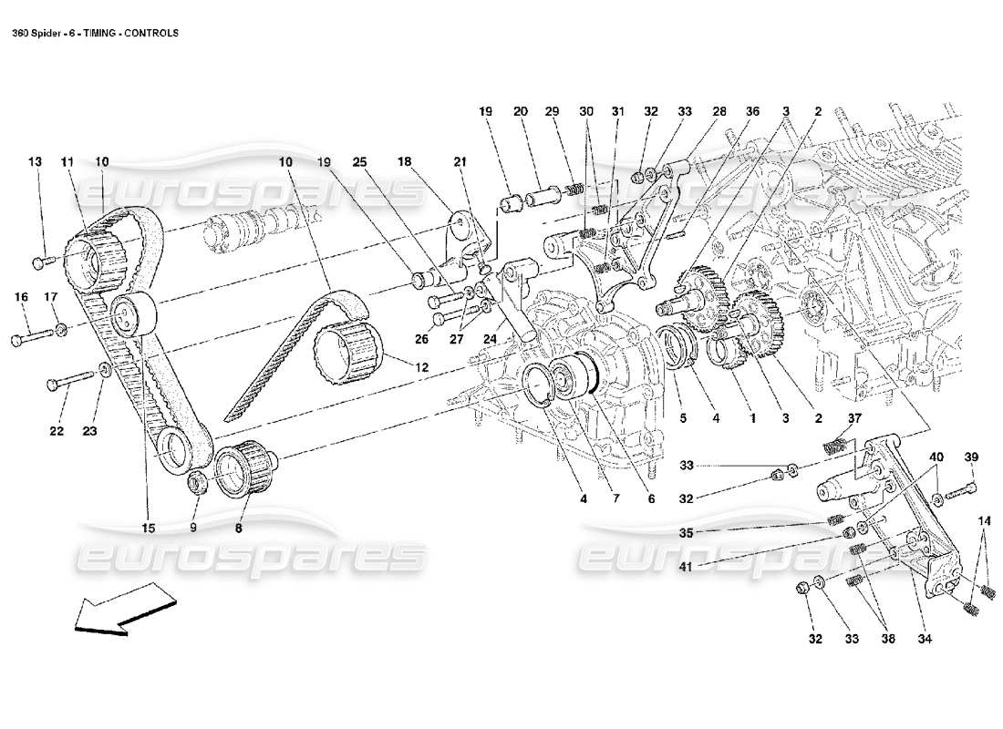 ferrari 360 spider synchronisation - diagramme des pièces de commandes