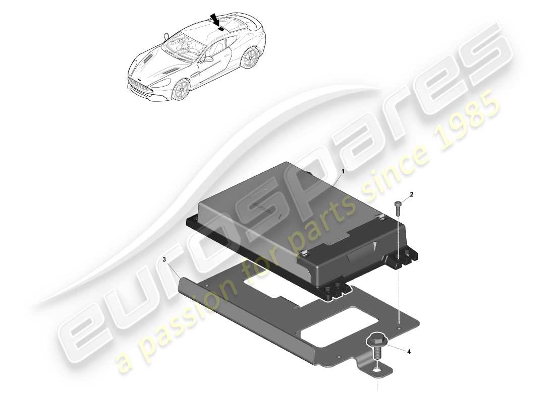 aston martin vanquish (2014) module de navigation, diagramme de pièce du coupé