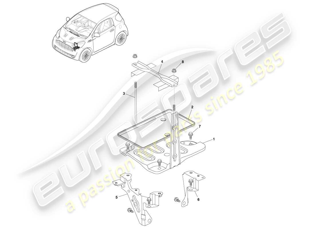 aston martin cygnet (2012) pièces auxiliaires - cvt schéma des pièces