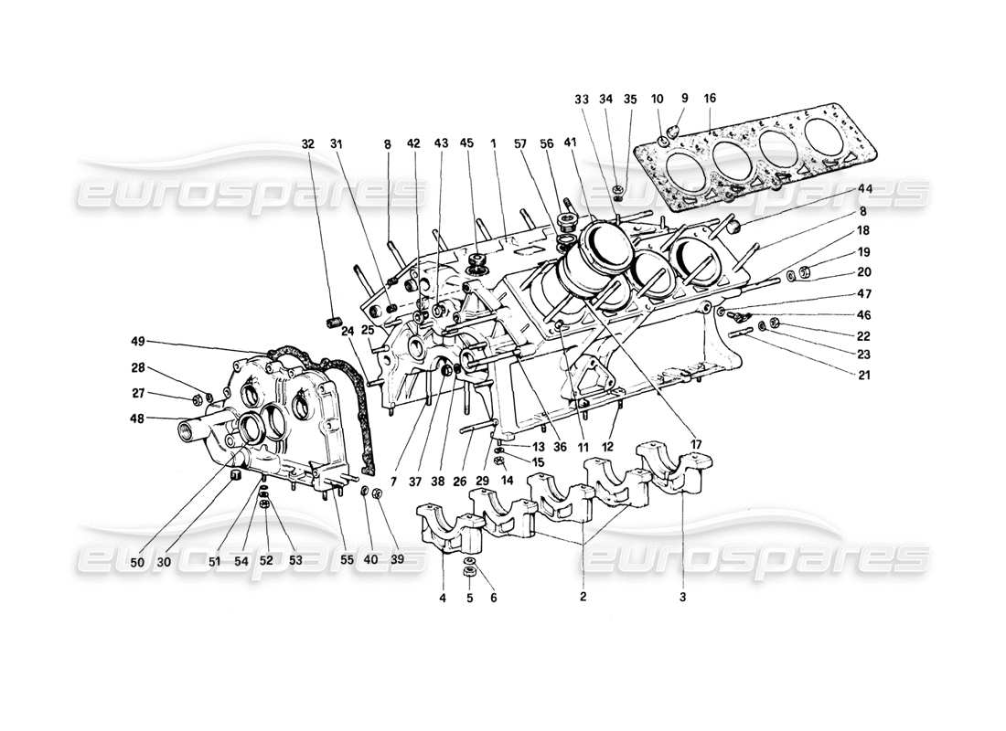 ferrari mondial 8 (1981) carter moteur schéma des pièces