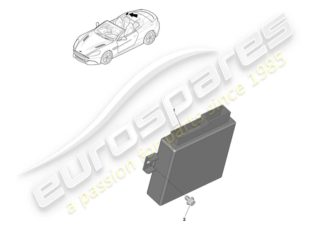 aston martin vanquish (2014) schéma des pièces du module de commande du toit