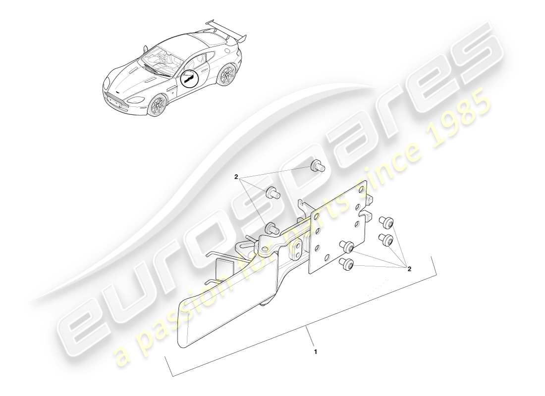aston martin v8 vantage (2007) assemblage de poignée, gt8 diagramme de pièces