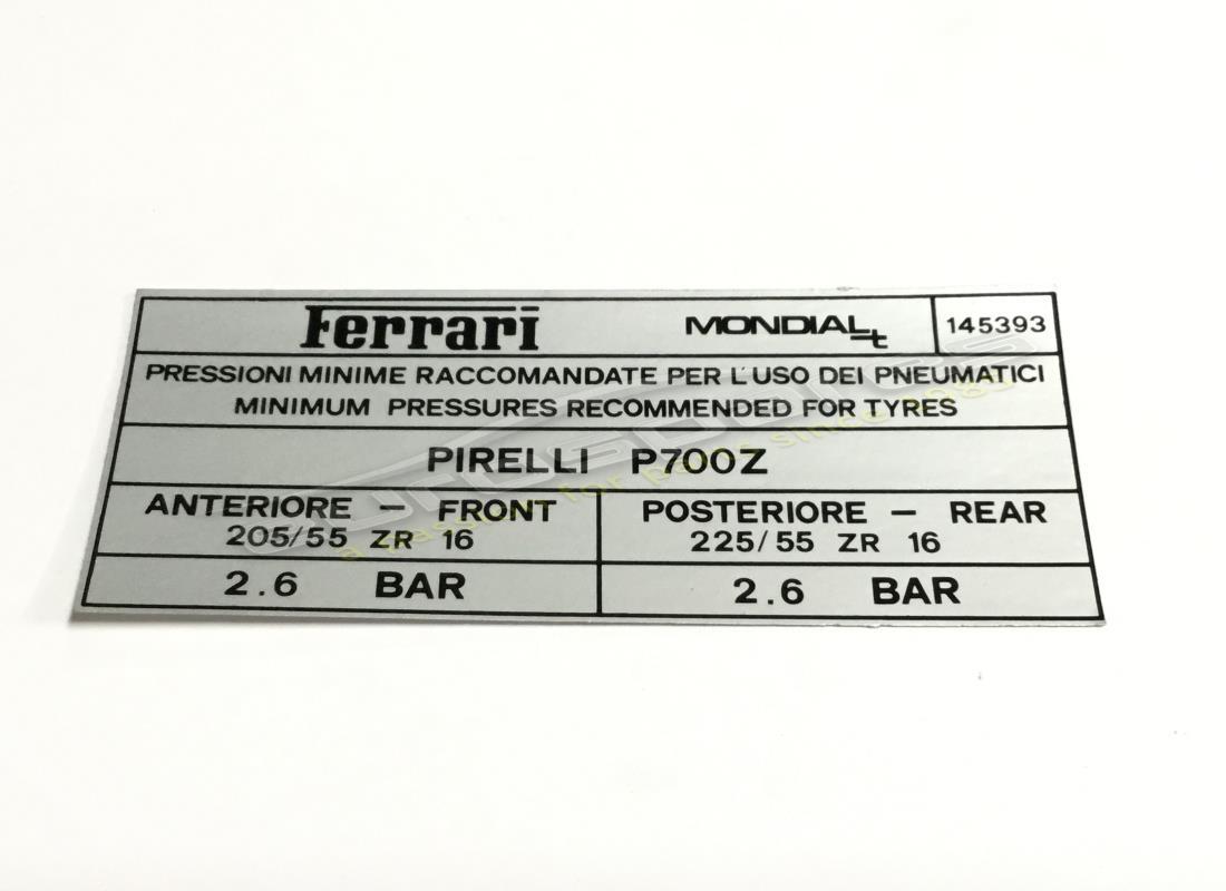 nouvel autocollant de gonflage de pneus pirelli ferrari. numéro de pièce 145393 (1)