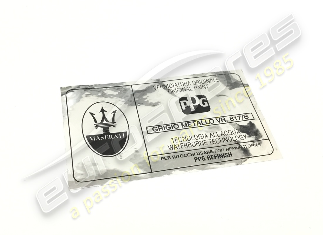 nouvelle plaque d'identification de peinture maserati. numéro de pièce 675000179 (1)