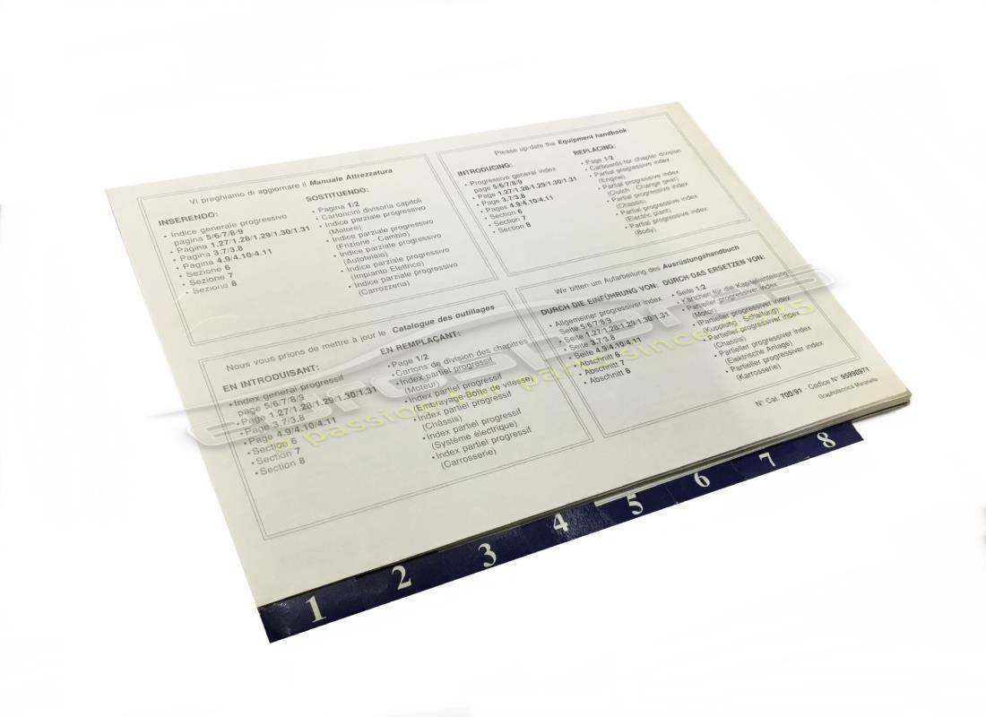 nouvelles fiches de mise à jour du manuel d'outils ferrari. numéro de pièce 95990971 (1)