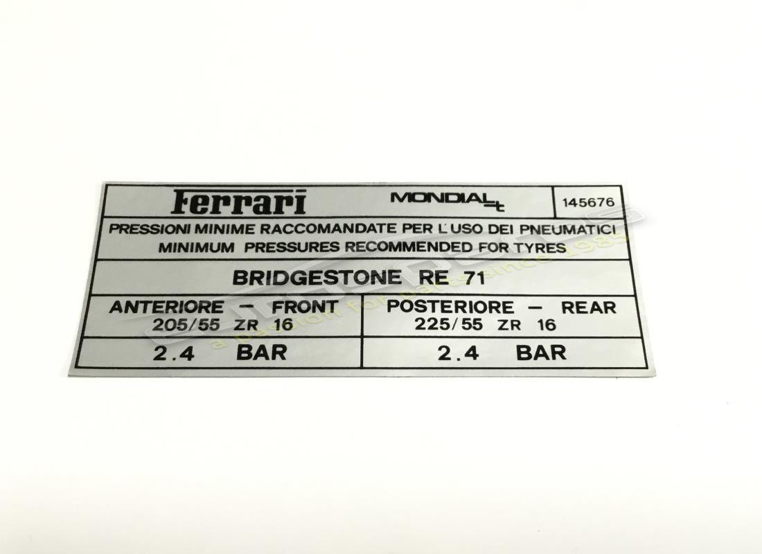 nouvel autocollant de gonflage de pneus bridgestone ferrari. numéro de pièce 145676 (1)