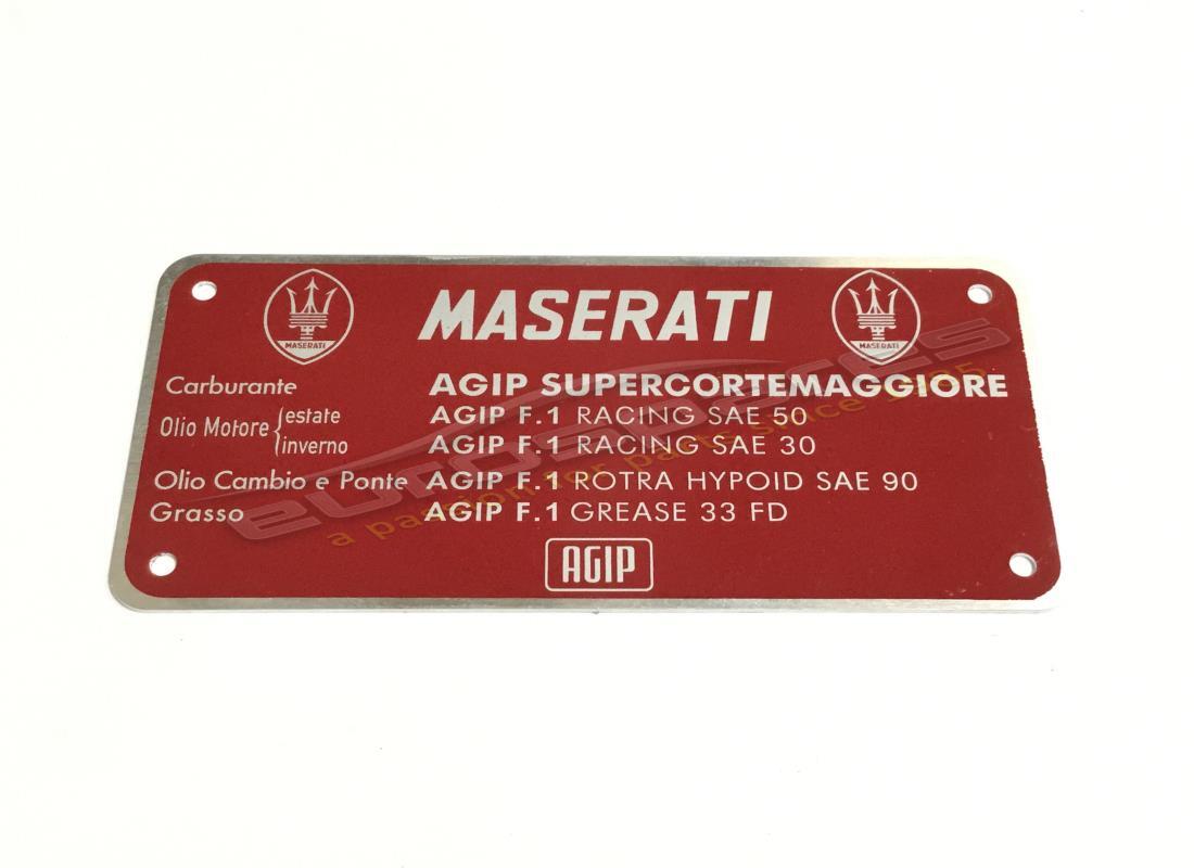nouvelle plaque agip supercortemaggiore maserati. numéro de pièce mpl001 (1)