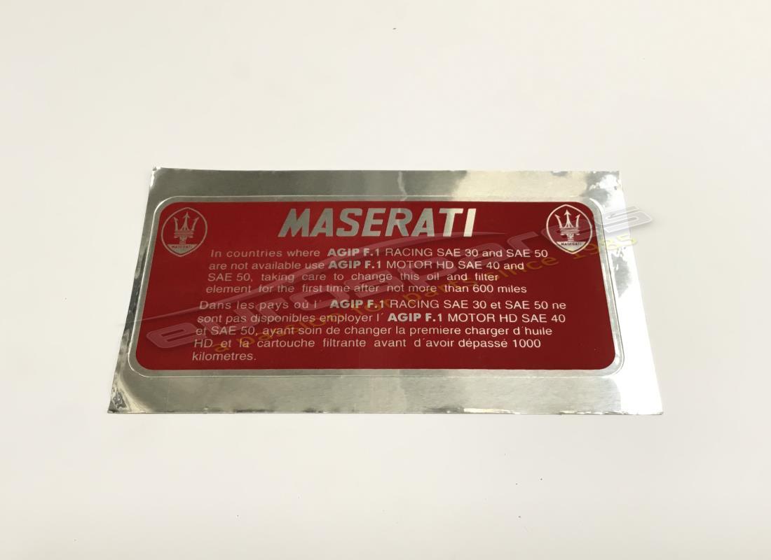 nouveau autocollant d'huile agip maserati. numéro de pièce mst002 (1)