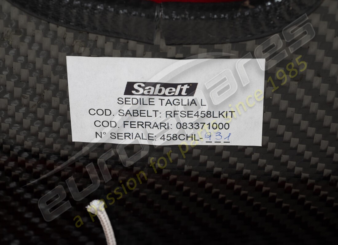 nouveau siège de course droit ferrari complet avec. numéro de pièce 83371000 (6)