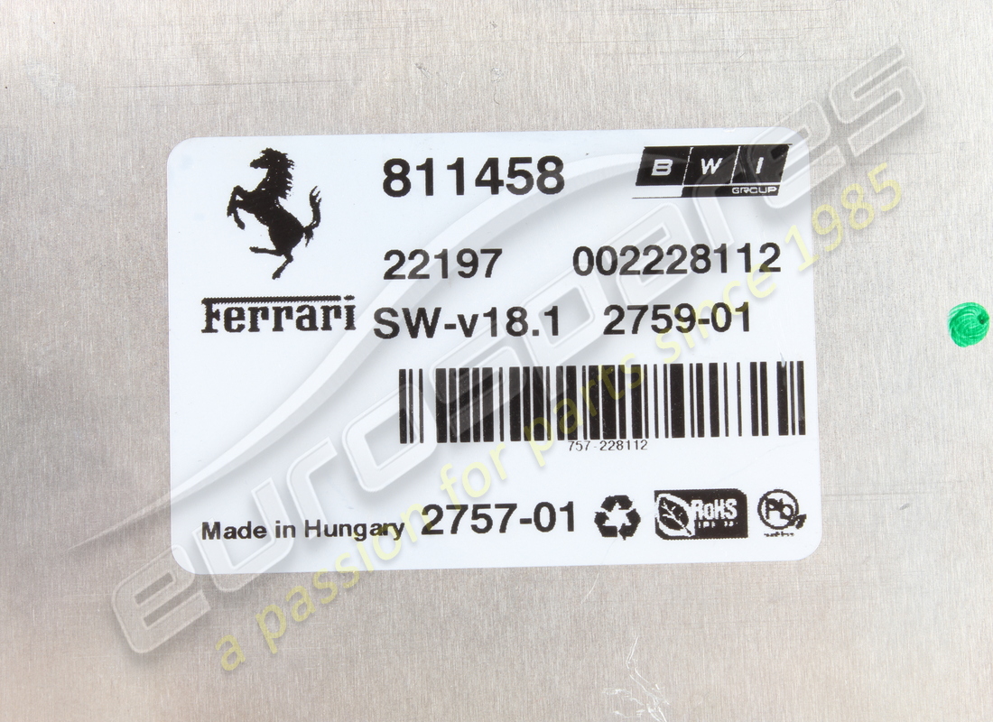 UTILISÉ FERRARI ECU DE SUSPENSION. NUMÉRO DE PIÈCE 811458 (3) utilisé ferrari ecu de suspension. numéro de pièce 811458 (3)