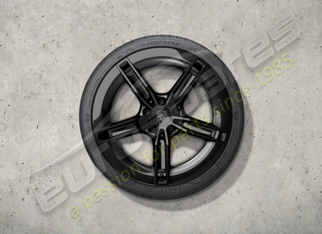 nouveau ensemble de roues et pneus d'été porsche 21-inch mission e design - peint en noir (haute brillance). numéro de pièce 9j1073663kb (1)