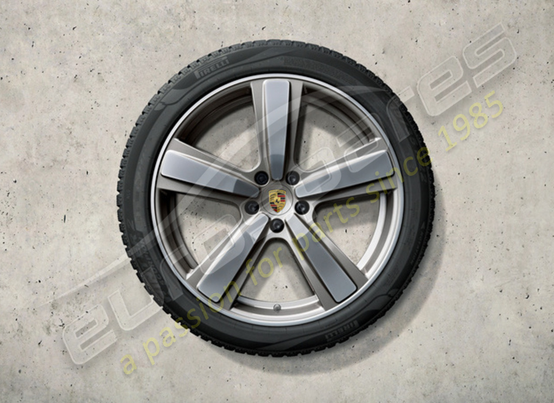nouveau ensemble de roues et pneus d'hiver sport au design exclusif de porsche 22 pouces. numéro de pièce 9y0044603q (1)