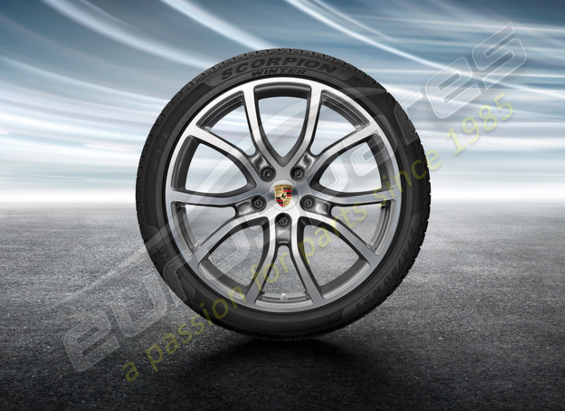 ensemble de jantes et de pneus d'hiver exclusifs de porsche 21 pouces. numéro de pièce 9y0044615j (1)