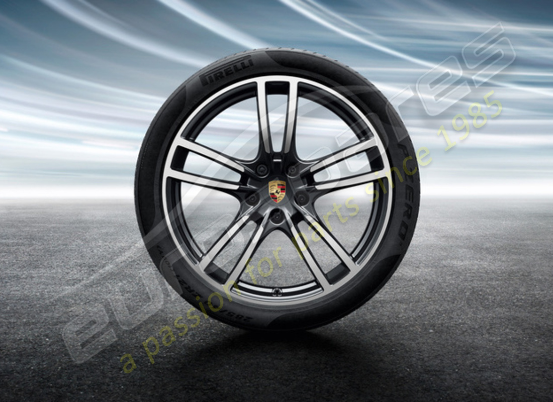 nouvel ensemble de roues et pneus d'été cayenne turbo de porsche 21 pouces. numéro de pièce 9y0044640f (1)