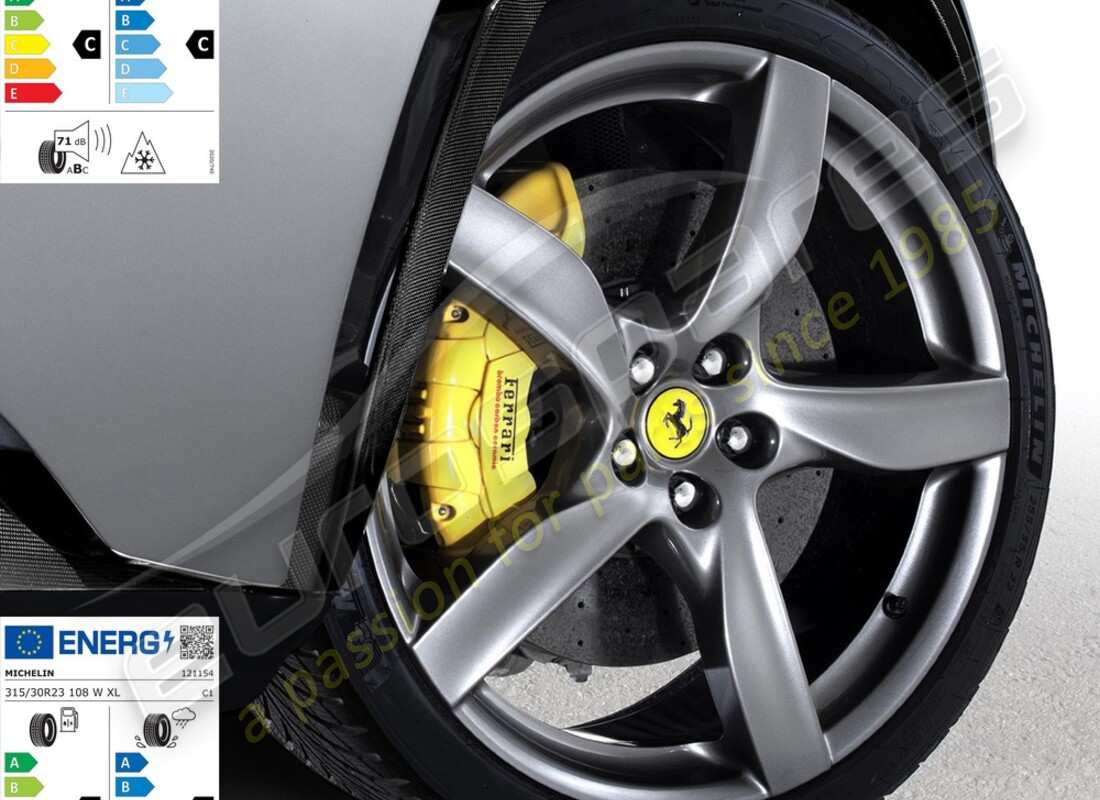 ensemble neuf ferrari hiver roues, avec pneus michelin. numéro de pièce 70005708 (1)