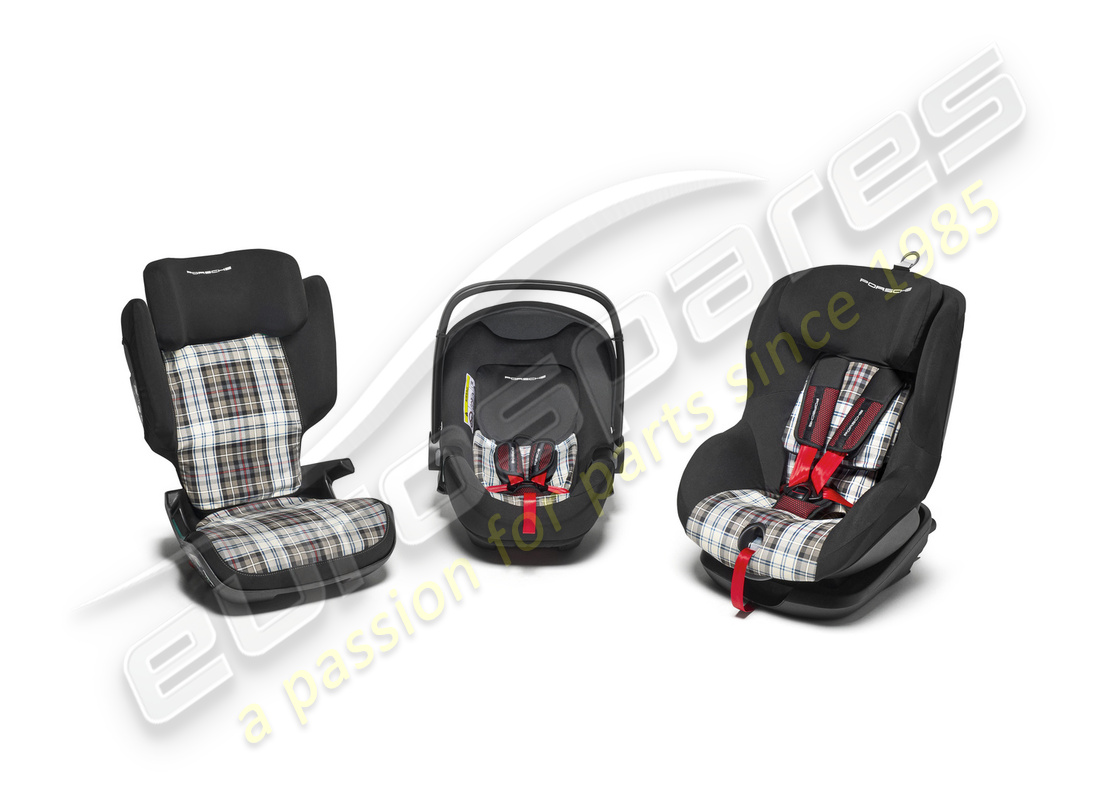 nouvelle housse de siège enfant porsche heritage design - turbo 50 tartan pour siège enfant taille i. numéro de pièce 971044066d (2)