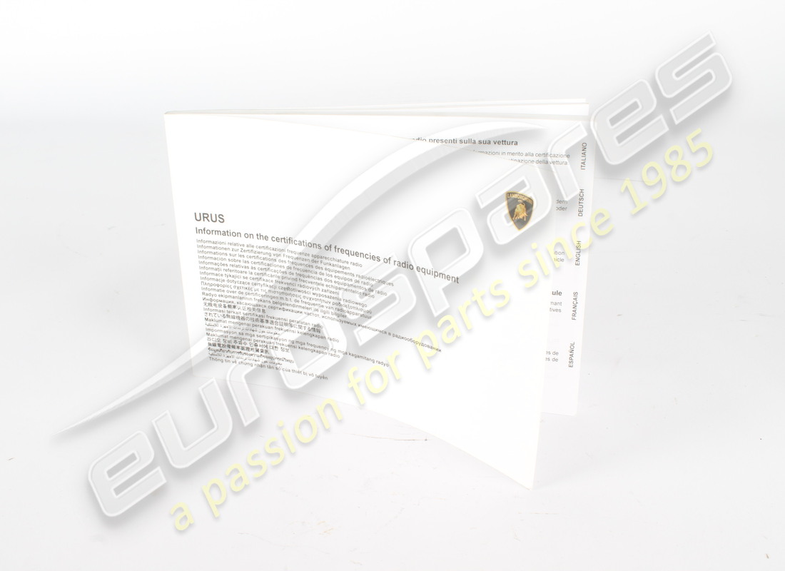 KIT D'INFORMATION D'OCCASION Lamborghini FLYER MY22 . NUMÉRO DE PIÈCE 4ML012788JF (1)
